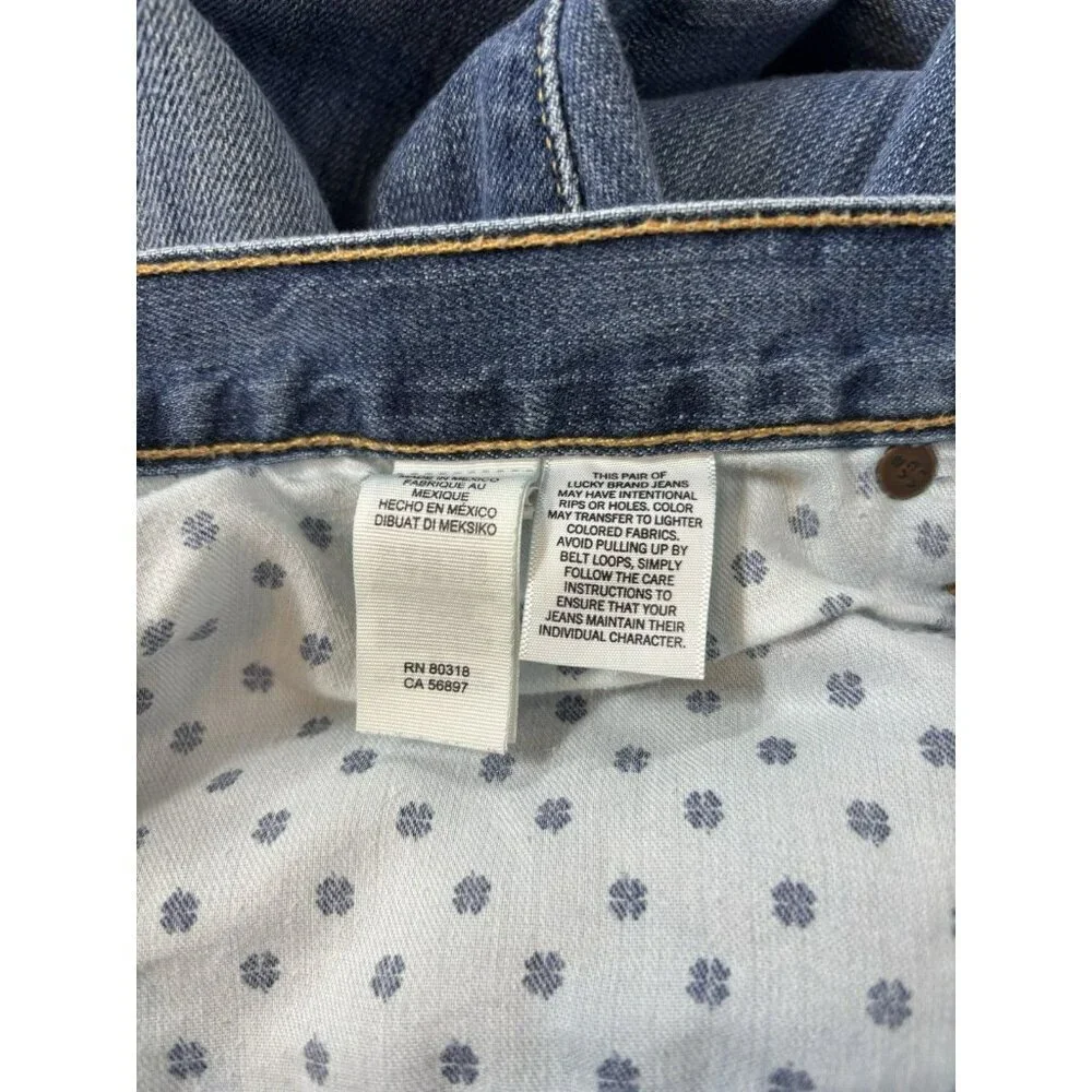 Lucky Brand 121 Slim Straight Jeans Men's 42x32 Blue Medium Wash Comfort